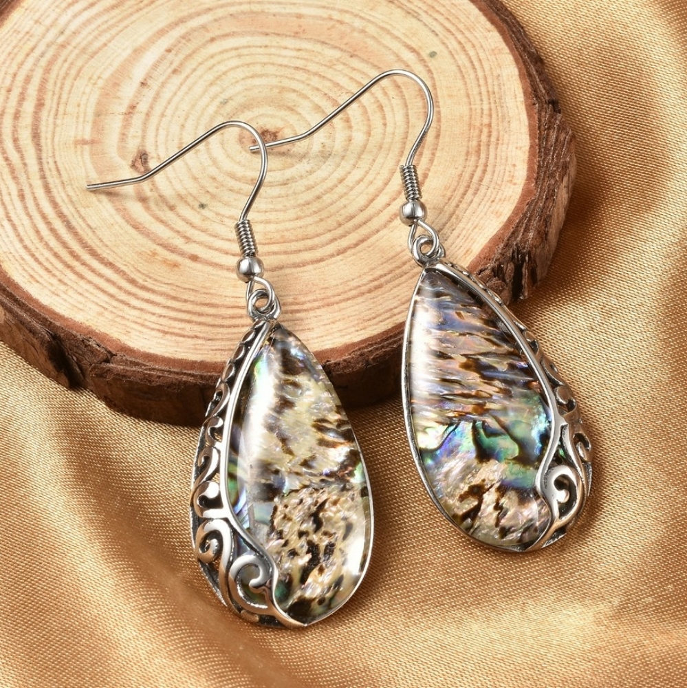 NWT Abalone Shell in Black Oxidized SS